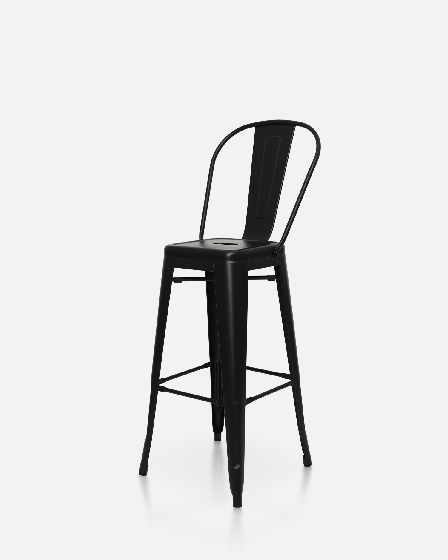 Black Metal Barstool cu spătar Black Metal Barstool cu spătar